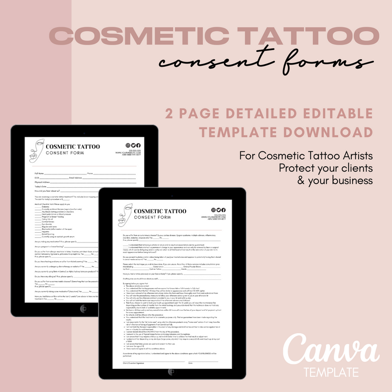 Cosmetic Tattoo Client Consent Form Template
